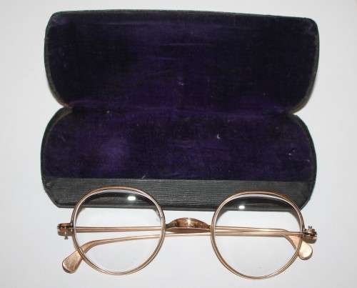 Vintage Gold Rimmed Spectacles in Case