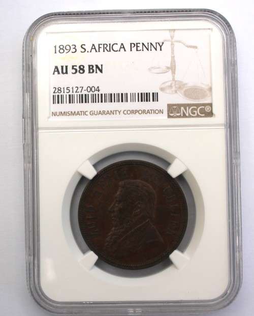 1893 Penny NGC Graded AU 58 BN