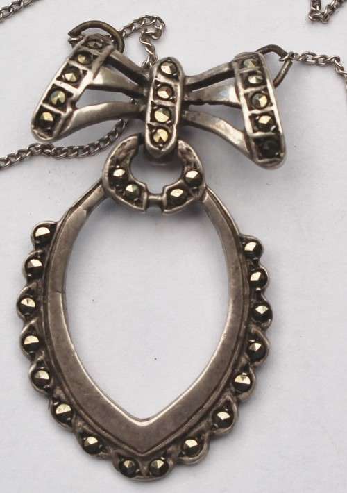 Sterling Silver Marcasite Pendant and Chain