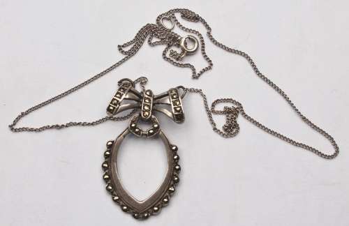 Sterling Silver Marcasite Pendant and Chain