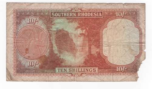 1944 Southern Rhodesia Ten Shillings Bank Note