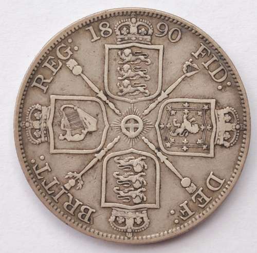 1890 British Double Florin (Victoria)