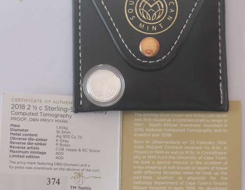 2018 Flypress TIckey (Computed Tomography) 2 Available **Bid per Coin** in SA Mint Pouch with COA