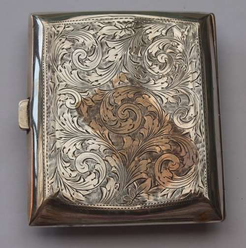 Sterling Silver Birmingham Hallmarked Cigarette Case Dated 1910