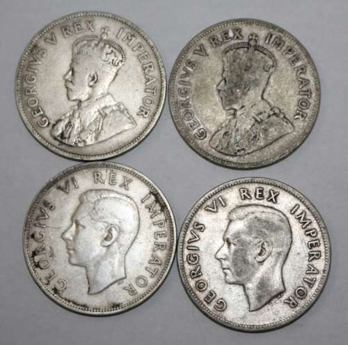 x4 SA Union Halfcrowns 1935-1938 (Bid per Coin to take All)