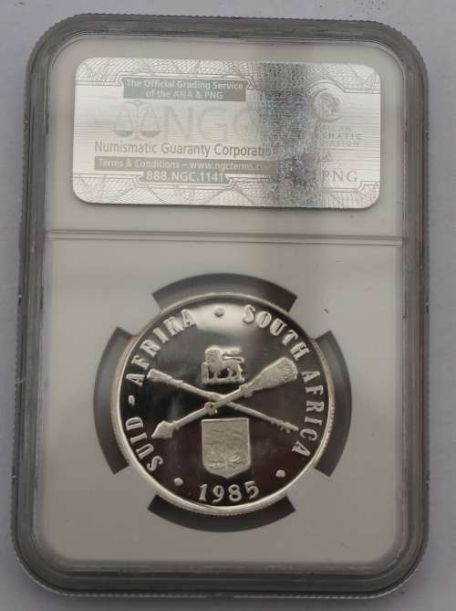 1985 SA Silver R1 - Parliament Anniversary NGC Graded PF 67 UC