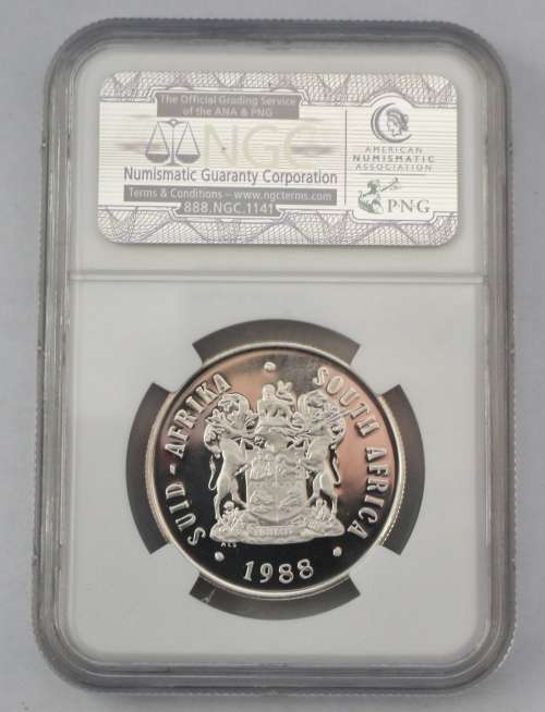 1988 SA Silver R1 - Huguenots Tercentennary NGC Grade PF 69 UC