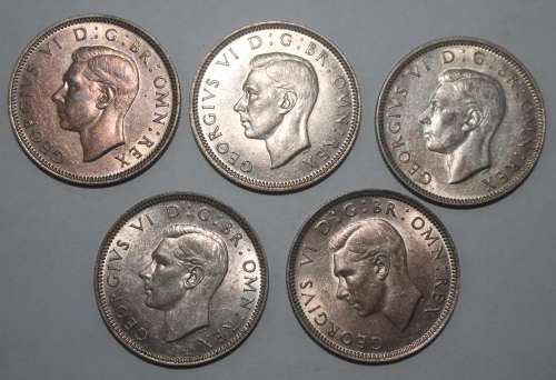 x5 British One Shilling Silver Coin (1941 to 1945) Bid per Coin to take All