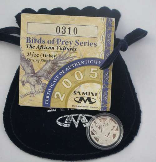 2005 Tickey - The African Vultures in SA Mint Pouch with COA