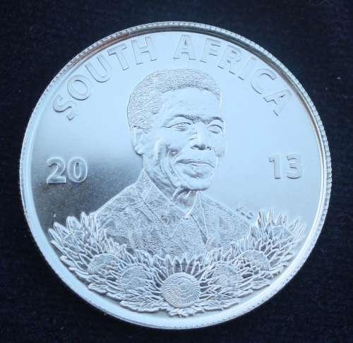 2013 Protea Silver R1 - Life of a Legend Unc in SA Mint Pouch with COA