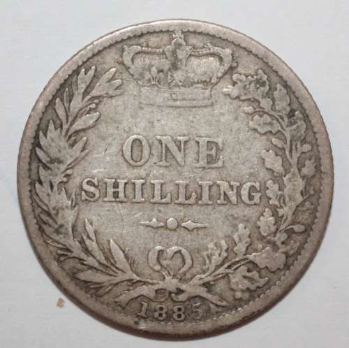 1885 British Silver One Shilling