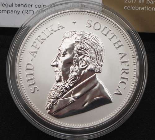 2017 Premium Unc Silver Krugerrand in SA Mint Pouch with COA (Bid per Coin) 3 Available