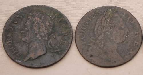 1749 and 1776 Half pennies from Ireland - Rare (one bid for both)