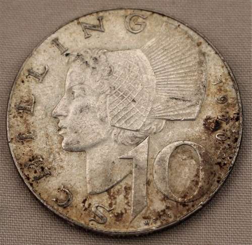 1970 Silver Austria 10 Schilling