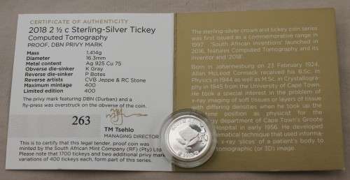 2018 Sterling Silver Durban Flypress Tickey in SA Mint Bag