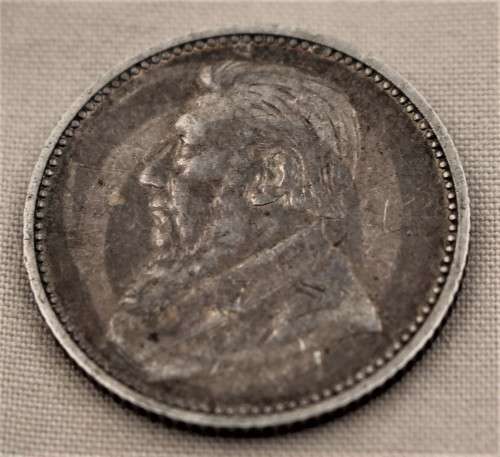 1896 ZAR 6 pence (nice toning)