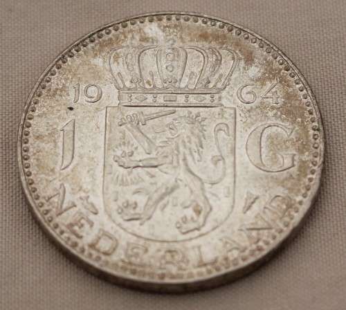 1964 Silver 1 GULDEN - Netherlands (toning on coin)