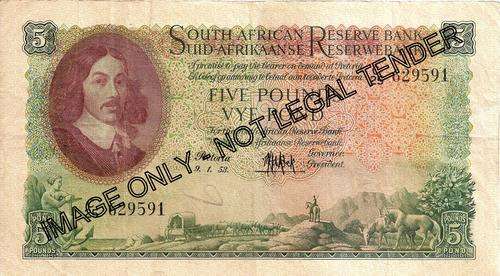 MH de Kock 5 Pound Note (9.1.1953) C25