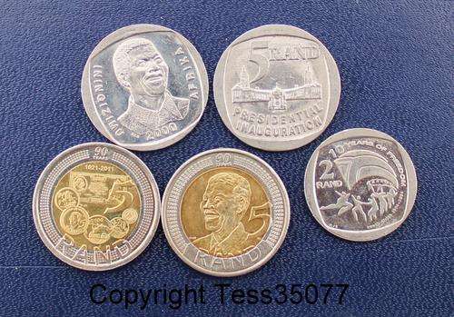 Nelson Mandela 5 Coin Combo **Bid per Set**
