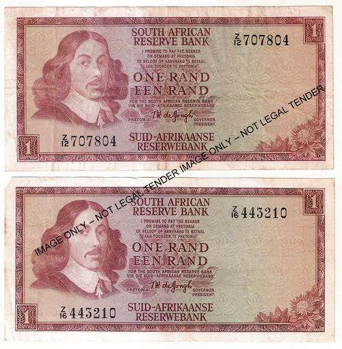 x2 TW de Jongh R1 First Issue Replacement Notes **Bid per Note to take Both**