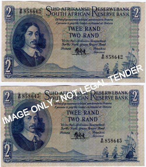 x2 MH de Kock R2 Fouth Issue 1961 **Condition EF+ in Sequence** One Bid for Both