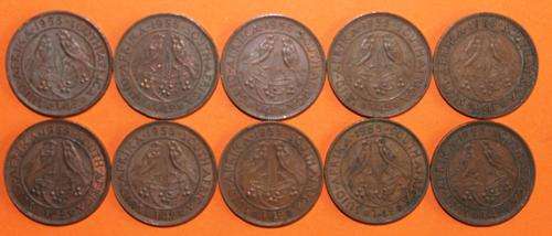 x10 1955 Quarter Pennies (Farthings) **Bid Per Lot**