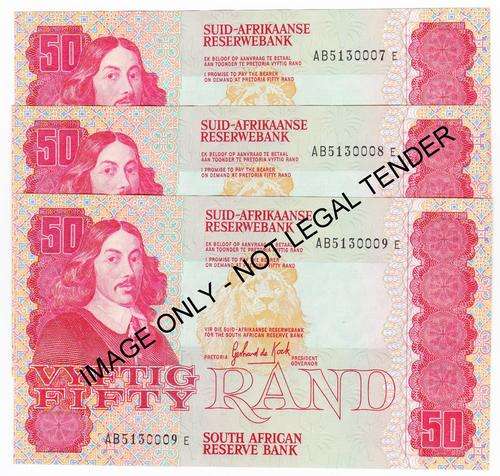 x3 GPC de Kock R50 Third Issue 1984 in Sequence **Bid per Note to take All**