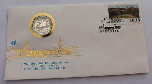 1994 Presidential Inauguration FDC 6.3c  Untampered Proof R5 Coin