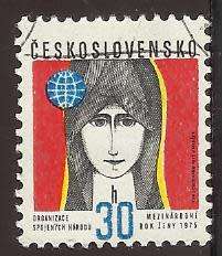 1975 CZECHOSLOVAKIA WOMAN AND GLOBE