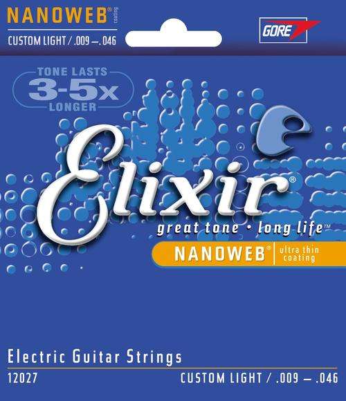 Elixir .009-.046 Nanoweb Custom Light Gauge Electric Guitar Strings