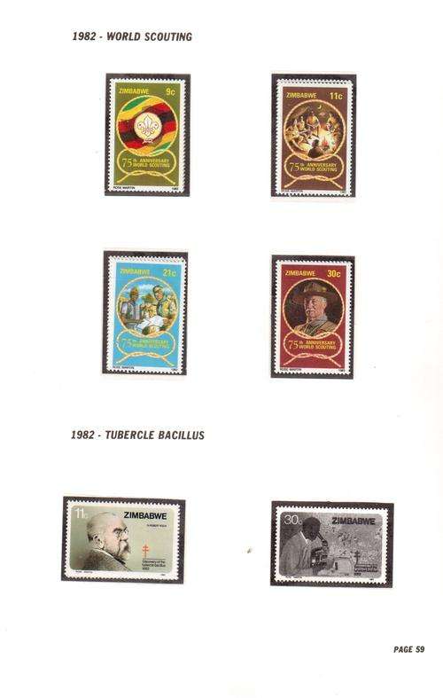 Zimbabwe 1982 Mint unmounted World Scouting and Tubercle Bacillus