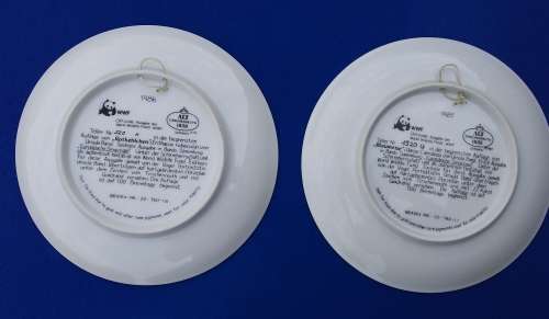 Two 1986 World Wildlife Fund German plates in perfect condition