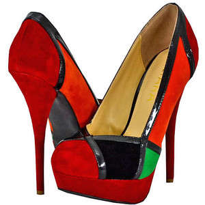 Liliana Red Colourblock heels size 3.5