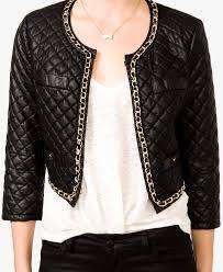Forever 21 Chain Trimmed Faux Leather Jacket (size small)