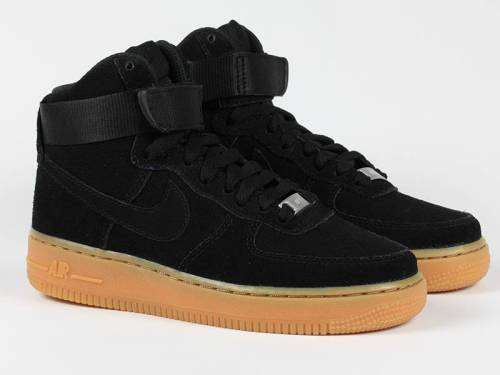 Nike Air Force 1 Hi Suede Black Sneakers Size 3