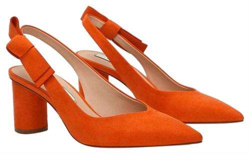 Zara Orange Bow Heels Size 36