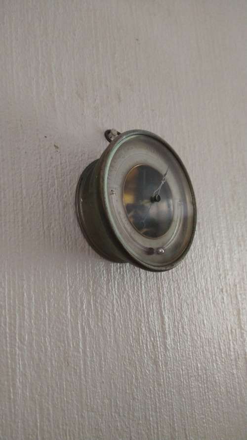 Old Brass Antique Barometre / Thermometre - German markings