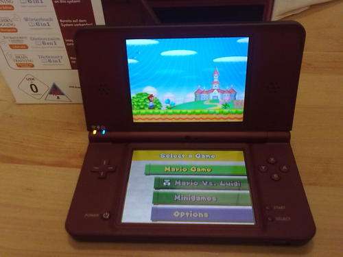 Nintendo DSi XL - Full Package * Shop Bought * Used Once * Maroon/Wine Red Colour with Free Game!
