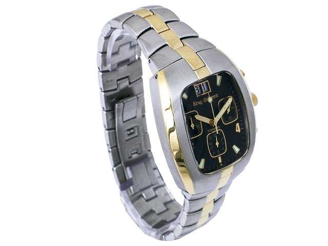 KRUG BAUMEN TORNADO TWO TONE GENTS CHRONOGRAPH LIKE NEW