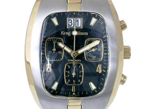 KRUG BAUMEN TORNADO TWO TONE GENTS CHRONOGRAPH LIKE NEW