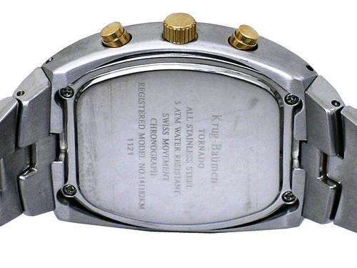 KRUG BAUMEN TORNADO TWO TONE GENTS CHRONOGRAPH LIKE NEW