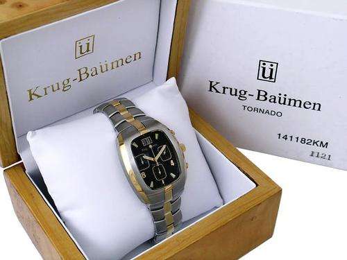 KRUG BAUMEN TORNADO TWO TONE GENTS CHRONOGRAPH LIKE NEW