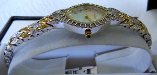 Elgin Ladies TWO Tone Watch With White Mother of Pearl Dial