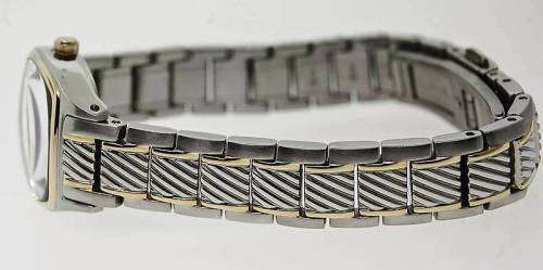 GRUEN SWISS FINELY CRAFTED TWO TONE SQUARE  LADIES WATCH