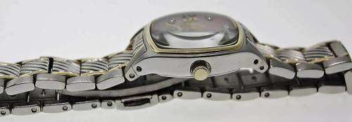 GRUEN SWISS FINELY CRAFTED TWO TONE SQUARE  LADIES WATCH