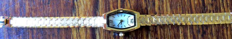 Elgin Ladies GOLD Tone Watch With White Mother of Pearl Dial