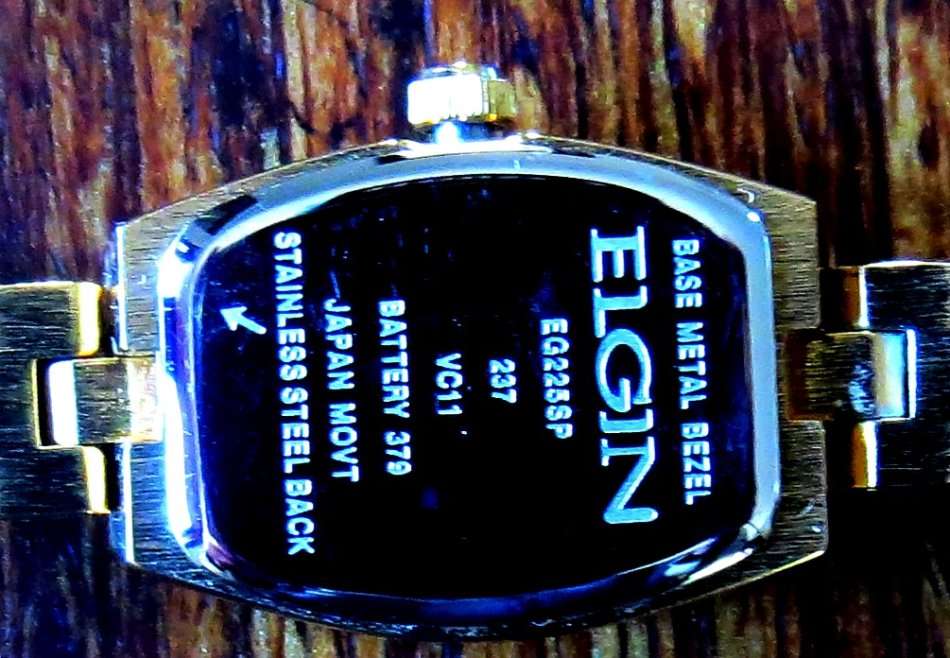 Elgin Ladies GOLD Tone Watch With White Mother of Pearl Dial