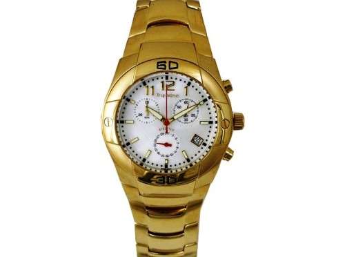 KRUG-BAUMEN SPECTRUM GENTS WHITE DIAL GOLD WATCH