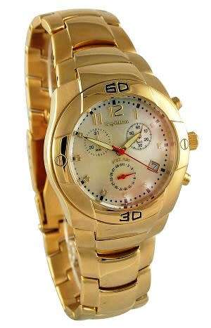 KRUG-BAUMEN SPECTRUM GENTS WHITE DIAL GOLD WATCH