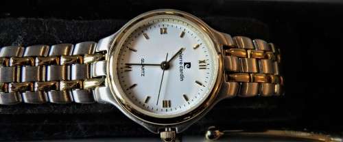 PIERRE CARDIN LADIES TWO TONE WATCH WITH PEN IN GIFT BOX